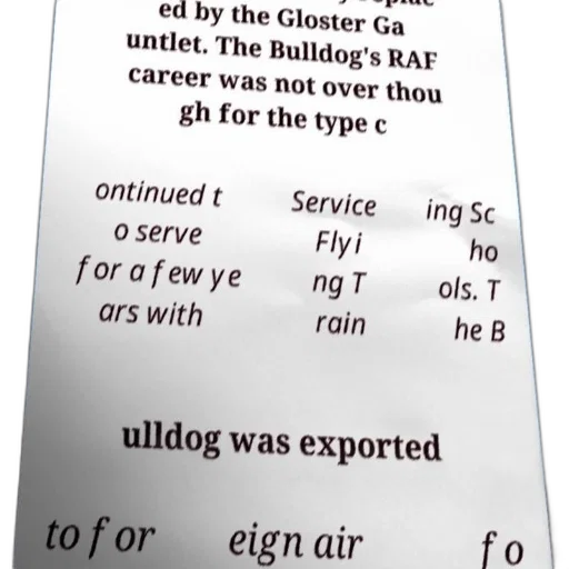 text, describes, history, gloster, bulldog, mentioning, replacement, gauntlet transparent PNG cut-out
