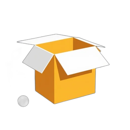 furniture, 3d render, stylized, illustration, cardboard, box, white, top transparent PNG cut-out