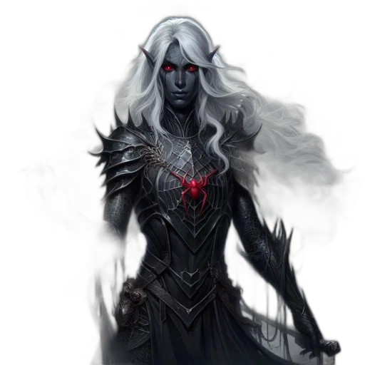 fantasy art, concept art, comic book art, pixel art, dark, red, armored, figure transparent PNG cut-out
