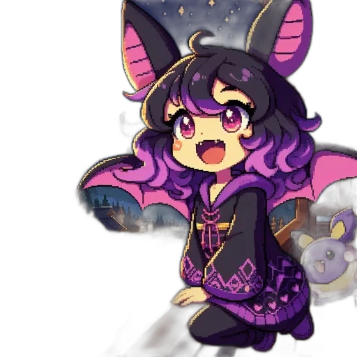 staff, creature, fantasy art, anime, pixel art, concept art, dark, anime-style transparent PNG cut-out