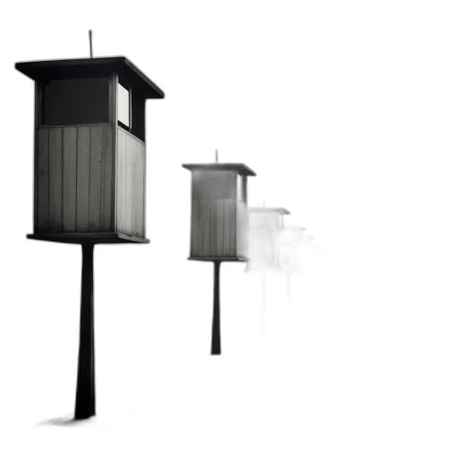 furniture, 3d render, concept art, photorealistic, black, white, photograph, serene transparent PNG cut-out