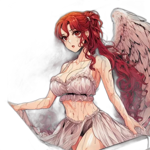 dress, fantasy art, concept art, anime, pixel art, red, animated, woman transparent PNG cut-out