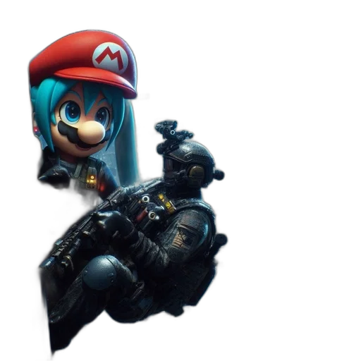 weapon, robot, hat, staff, concept art, 3d render, pixel art, fantasy art transparent PNG cut-out