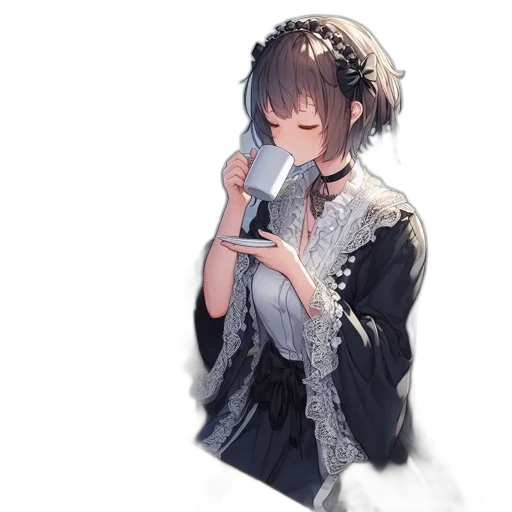 dress, staff, jacket, weapon, pixel art, concept art, anime, fantasy art transparent PNG cut-out