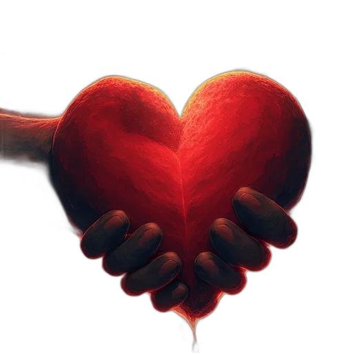 photorealistic, concept art, 3d render, red, fist, heart, illustration transparent PNG cut-out