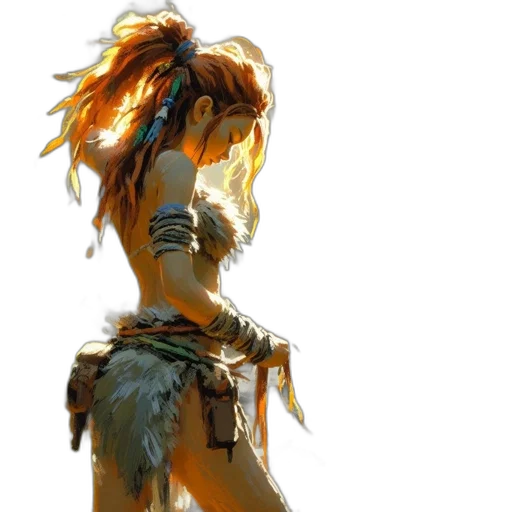 staff, dress, mask, weapon, concept art, fantasy art, comic book art, photorealistic transparent PNG cut-out
