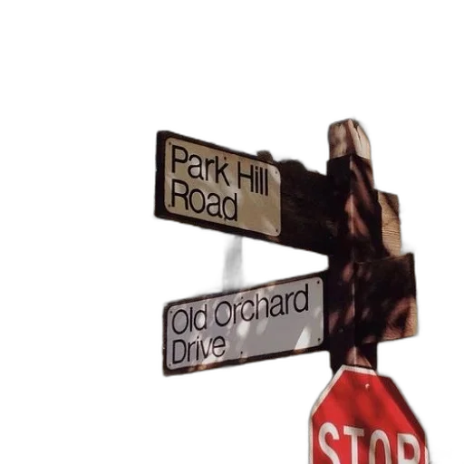 3d render, concept art, photorealistic, city street, stop, sign, intersection, park transparent PNG cut-out