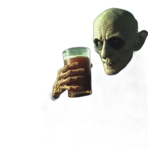 food, bottle, creature, mask, concept art, 3d render, pixel art, photorealistic transparent PNG cut-out