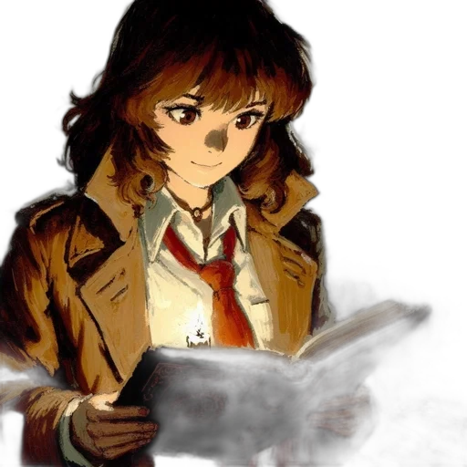 jacket, weapon, face, staff, anime, comic book art, concept art, photorealistic transparent PNG cut-out