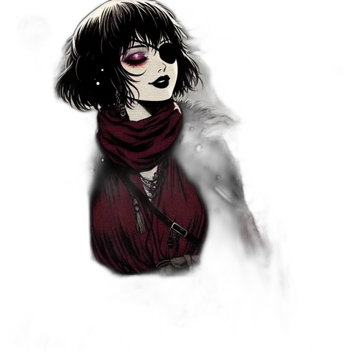 mask, staff, face, jacket, fantasy art, concept art, comic book art, pixel art transparent PNG cut-out