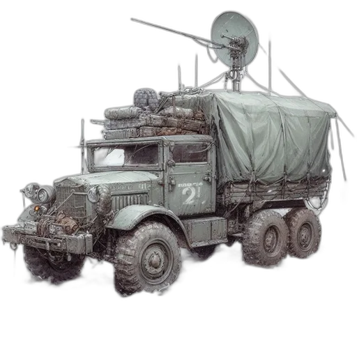 weapon, robot, car, concept art, 3d render, photorealistic, outer space, illustrated transparent PNG cut-out