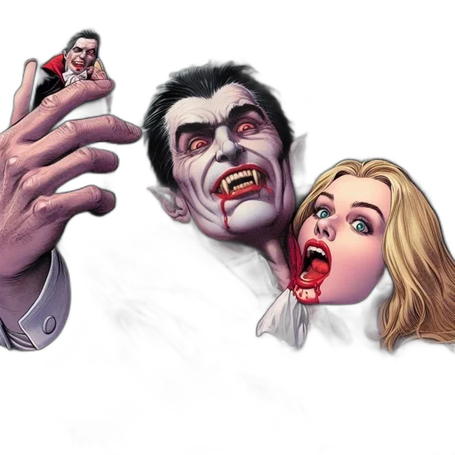 comic book art, concept art, photorealistic, fantasy art, two, supernatural, characters, one transparent PNG cut-out