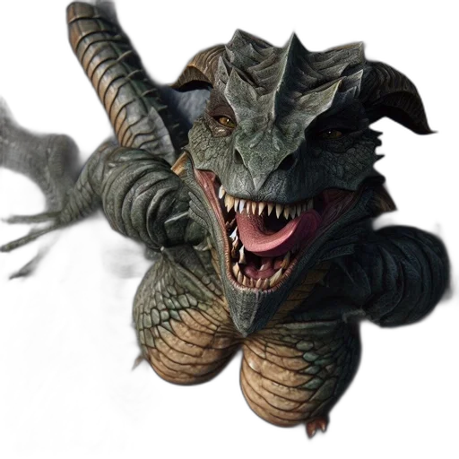 dragon, creature, animal, concept art, 3d render, photorealistic, fantasy art, lifelike transparent PNG cut-out