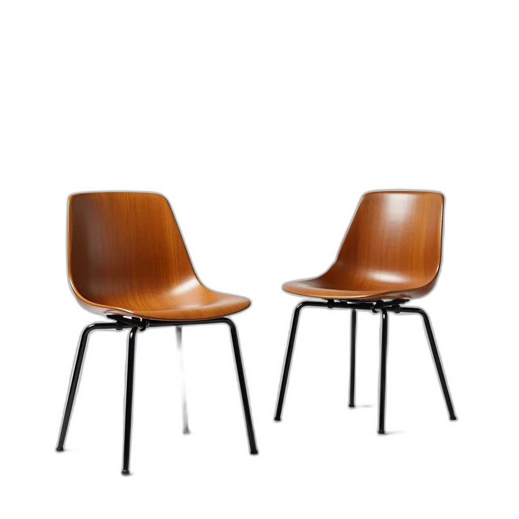 furniture, 3d render, photorealistic, pair, matching, wooden, dining, chairs transparent PNG cut-out