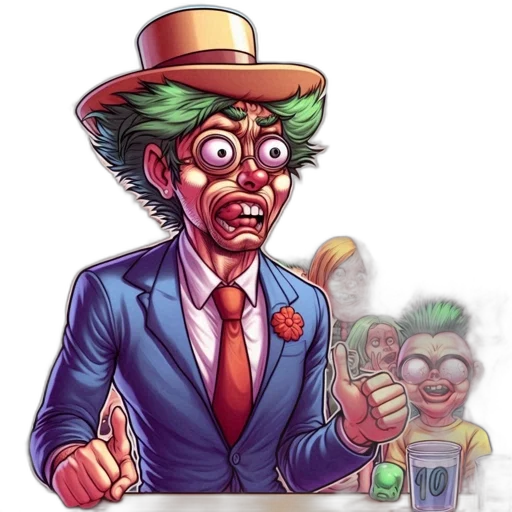 mask, staff, concept art, comic book art, cartoon, pixel art, agitated, man transparent PNG cut-out
