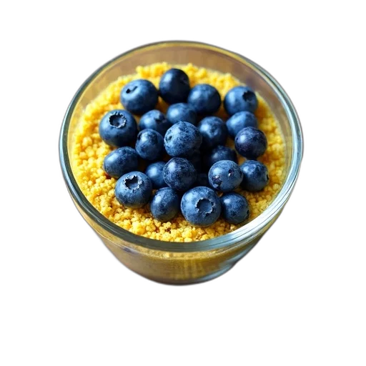 food, crown, blue, glass, bowl, filled, mixture, blueberries transparent PNG cut-out