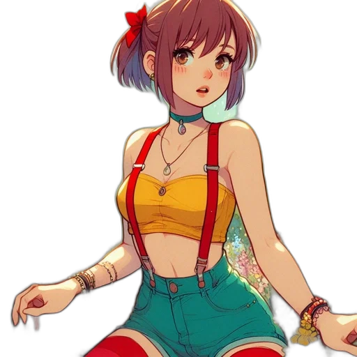 dress, staff, creature, flower, anime, pixel art, concept art, fantasy art transparent PNG cut-out