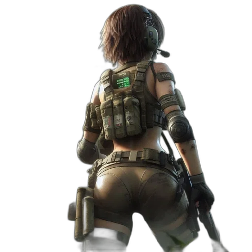 weapon, jacket, concept art, cyberpunk, 3d render, photorealistic, green, dense transparent PNG cut-out