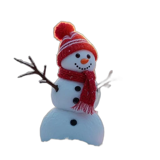 hat, 3d render, snow, snowman, background, light, behind transparent PNG cut-out