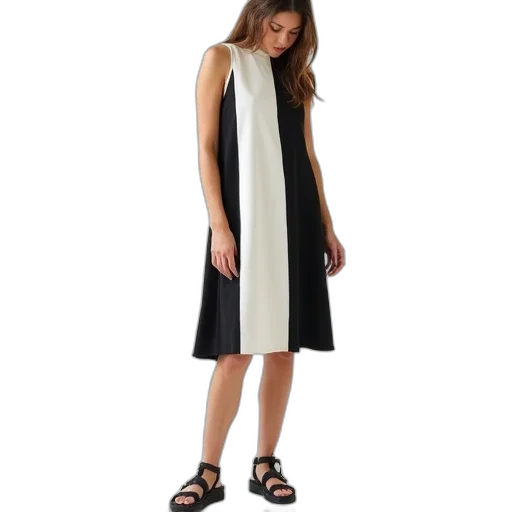 dress, monochrome, women, wearing transparent PNG cut-out