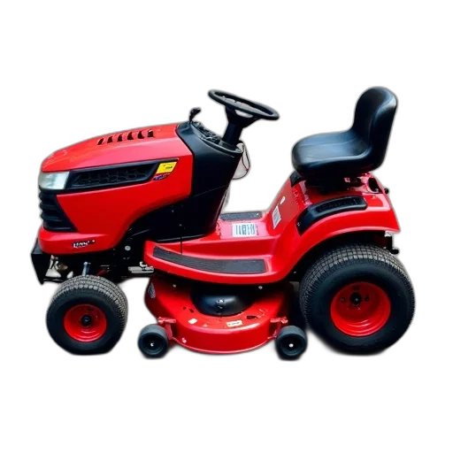 red, lawn, mower, black, seat, yellow, sticker, side transparent PNG cut-out