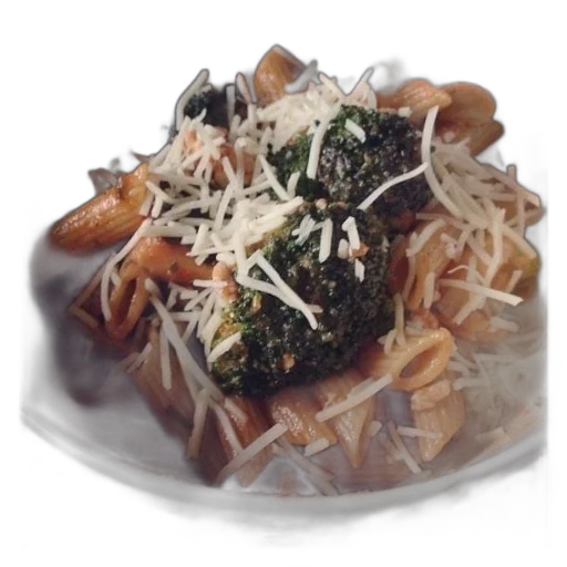 food, photorealistic, bowl, pasta, cheese, pesto, top transparent PNG cut-out