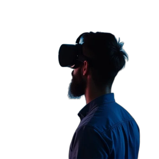 staff, hat, cyberpunk, man transparent PNG cut-out