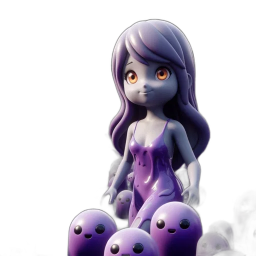 concept art, fantasy art, pixel art, 3d render, dark, pastel, young, girl transparent PNG cut-out