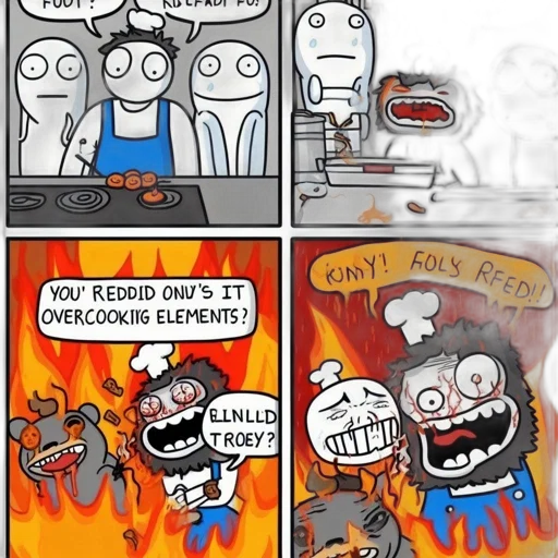 robot, comic book art, concept art, fantasy art, cartoon, fire, comic, strip transparent PNG cut-out