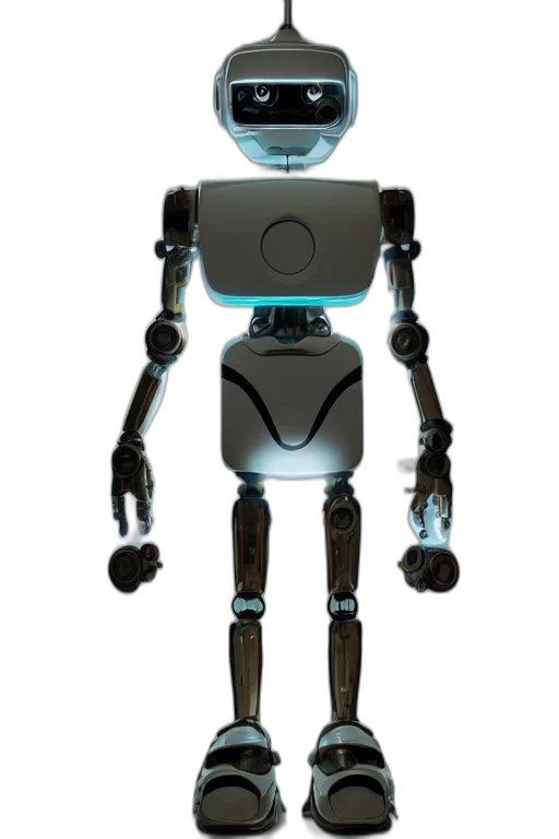 robot, staff, 3d render, concept art transparent PNG cut-out