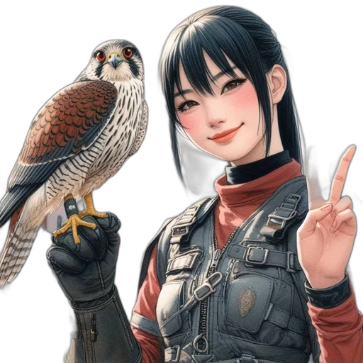 animal, weapon, staff, jacket, fantasy art, concept art, photorealistic, anime transparent PNG cut-out