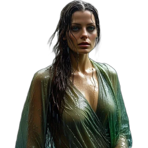 dress, jacket, umbrella, jewelry, photorealistic, concept art, oil painting, fantasy art transparent PNG cut-out