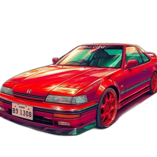 car, weapon, photorealistic, watercolor, vaporwave, concept art, red, neon transparent PNG cut-out