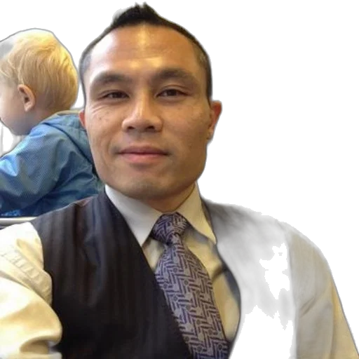 staff, man, vest, tie, takes, selfie, crowded, train transparent PNG cut-out