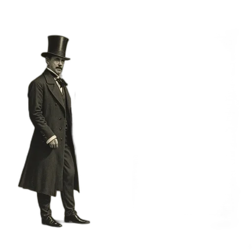 hat, staff, mask, jacket, concept art, 3d render, photorealistic, vintage transparent PNG cut-out