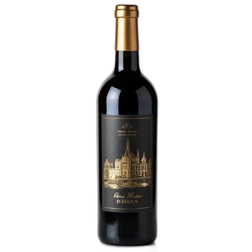 bottle, xc3, xa2teau, issan, wine, dark, label, featuring transparent PNG cut-out