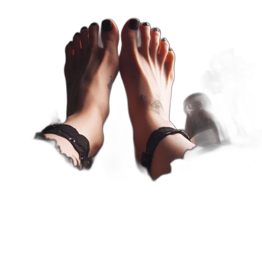 shoes, jewelry, photorealistic, 3d render, concept art, watercolor, fog, dark transparent PNG cut-out