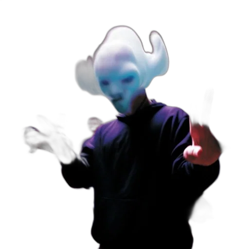 mask, creature, dragon, staff, vaporwave, concept art, 3d render, pixel art transparent PNG cut-out