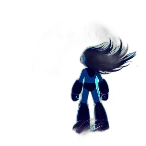 robot, hair, creature, mask, concept art, pixel art, 3d render, comic book art transparent PNG cut-out