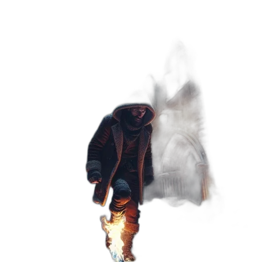 jacket, mask, creature, dragon, concept art, pixel art, fantasy art, watercolor transparent PNG cut-out