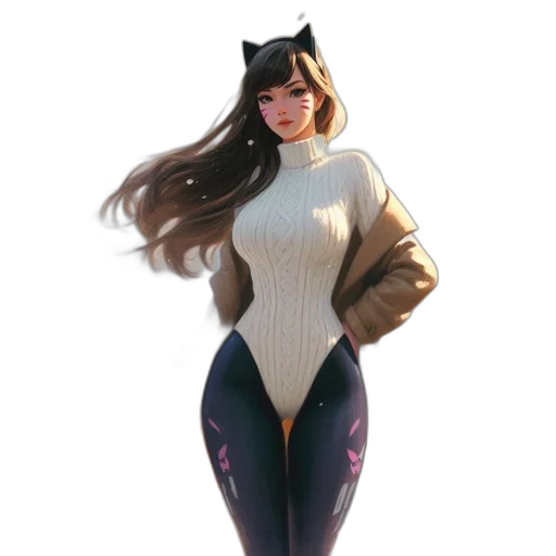 dress, animal, creature, robot, concept art, 3d render, fantasy art, anime transparent PNG cut-out