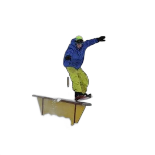 staff, jacket, 3d render, photorealistic, snow, snowboarder, blue, green transparent PNG cut-out