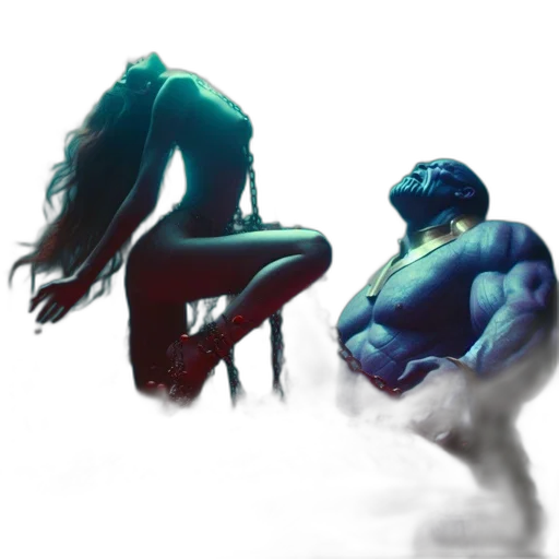 creature, concept art, fantasy art, comic book art, photorealistic, underwater, neon lights, fog transparent PNG cut-out