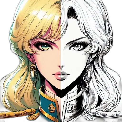 face, crown, sword, anime, comic book art, fantasy art, pixel art, monochrome transparent PNG cut-out