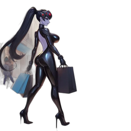 dress, concept art, fantasy art, pixel art, cyberpunk, dark, blue, monochrome transparent PNG cut-out
