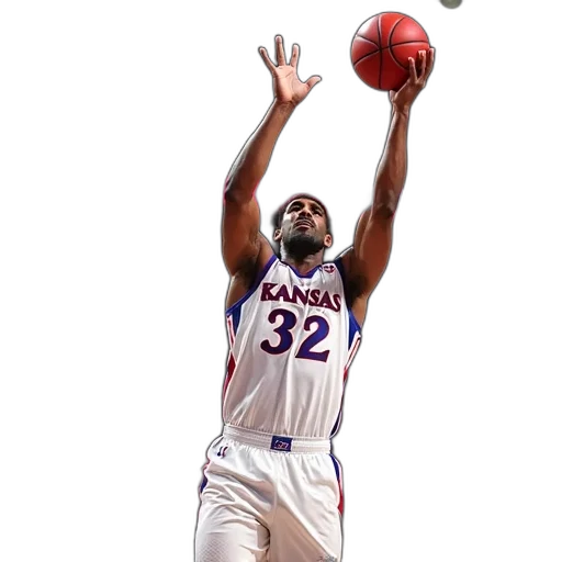 basketball, player, white, jersey, number, word, kansas, front transparent PNG cut-out