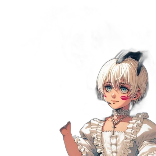 dress, staff, face, mask, anime, fantasy art, pixel art, watercolor transparent PNG cut-out