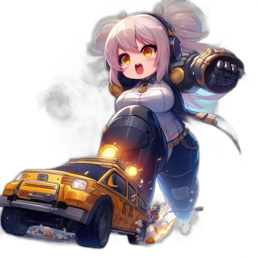 car, weapon, robot, staff, concept art, fantasy art, pixel art, anime transparent PNG cut-out