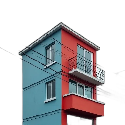 building, furniture, robot, 3d render, concept art, photorealistic, vaporwave, city street transparent PNG cut-out
