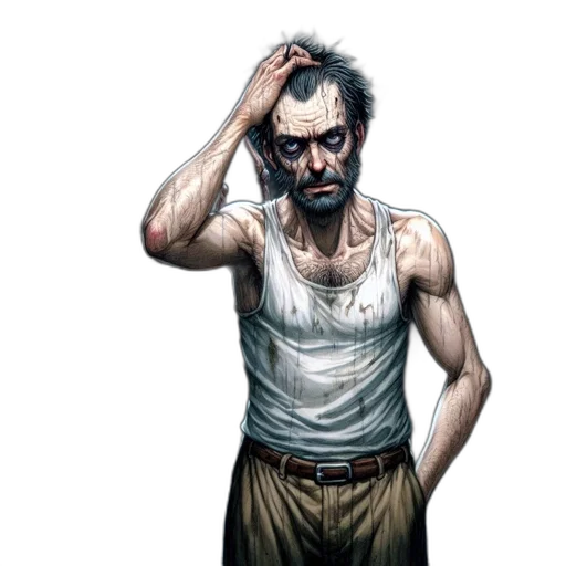 face, mask, staff, comic book art, concept art, photorealistic, fantasy art, anxious transparent PNG cut-out